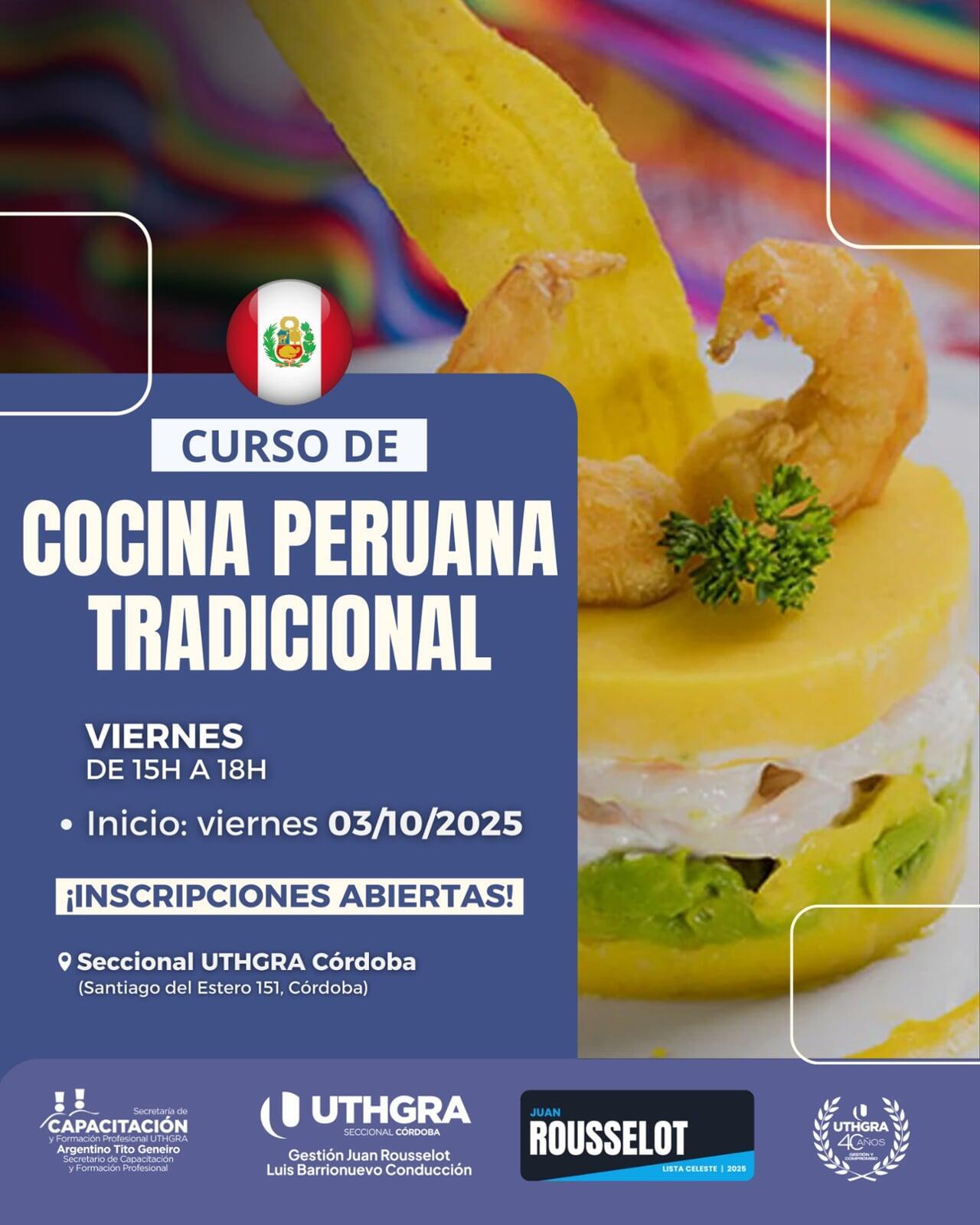 Nuevo Curso de Cocina Peruana en UTHGRA Córdoba
